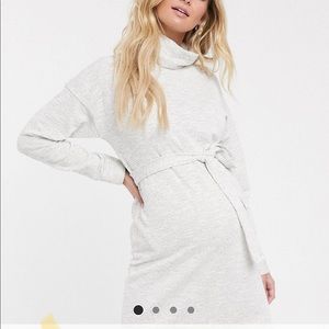 ASOS DESIGN Maternity cowl neck belted mini dress
